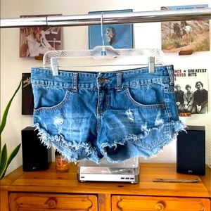 Billabong Laneway Cutoff Distressed Denim Shorts